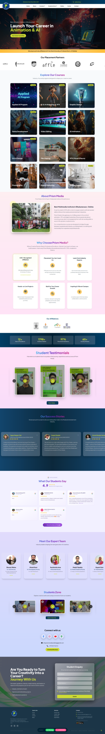 prism media landing page